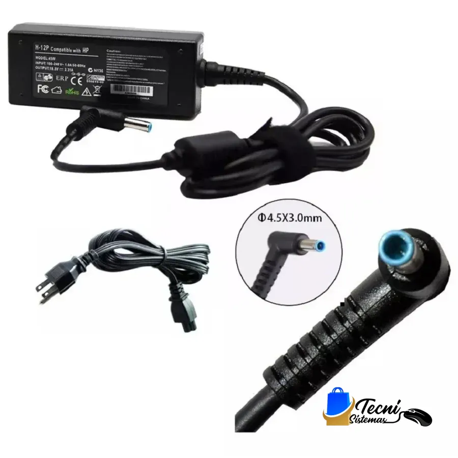 Cargador Compatible HP Punta Azul 19.5V 2.31A 45W (4.5x3.0mm)