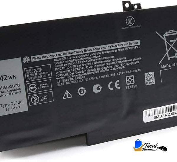 Batería Compatible Dell DJ1J0 68Wh 7.6V Li-ion 4 Celdas