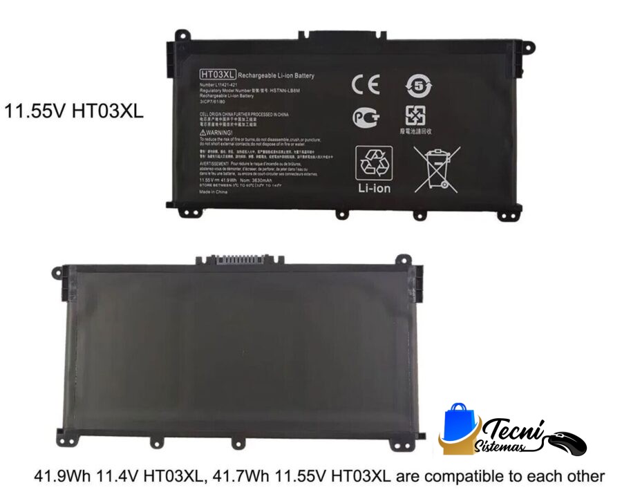 Batería Compatible HP HT03XL 11.4V 41Wh (3470mAh)