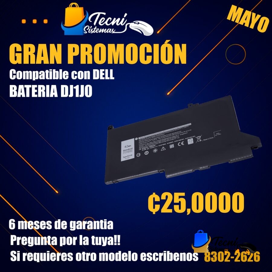 DJ1J0 – Batería 42 Wh 11.4 V Li-ion para Dell