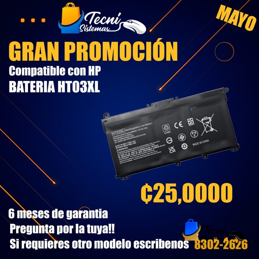 HT03XL – Batería 11.55V 41.7Wh Li-ion para HP
