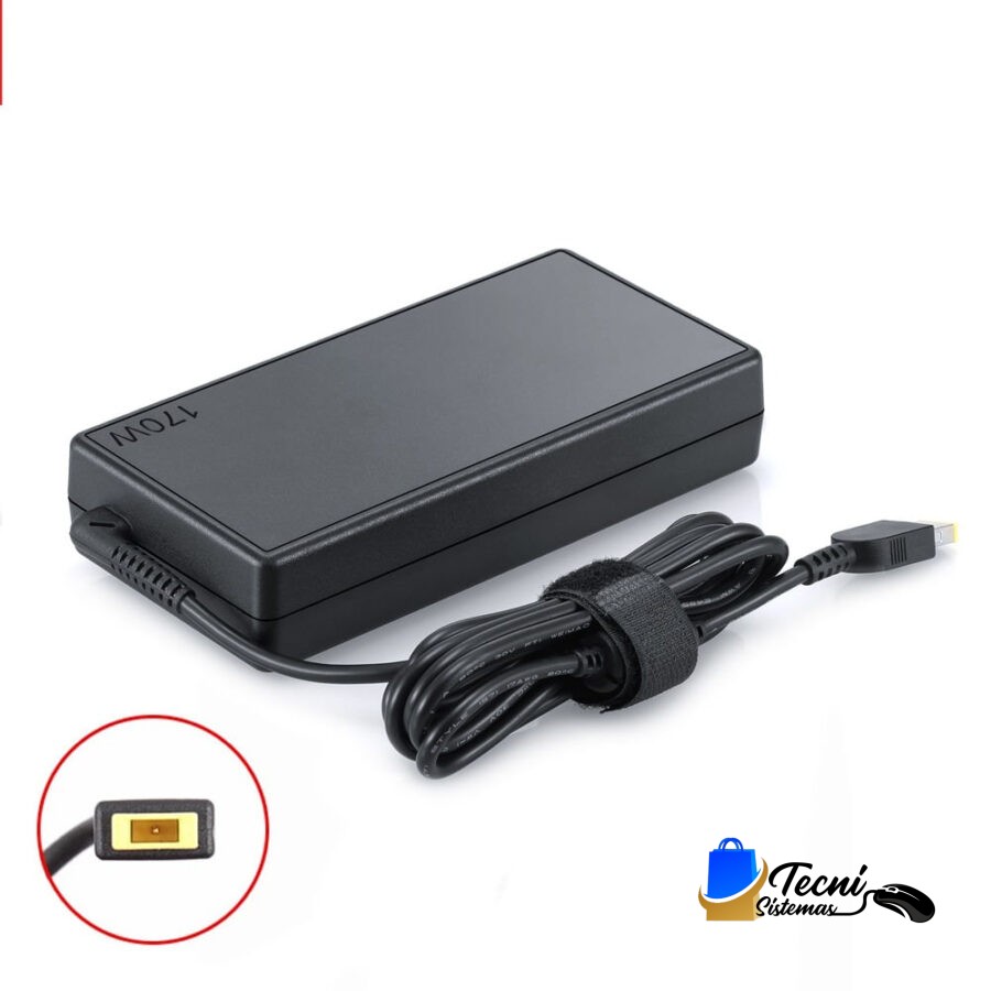 Cargador Lenovo Original 170W 20V 8.5A Punta Cuadrada Amarilla