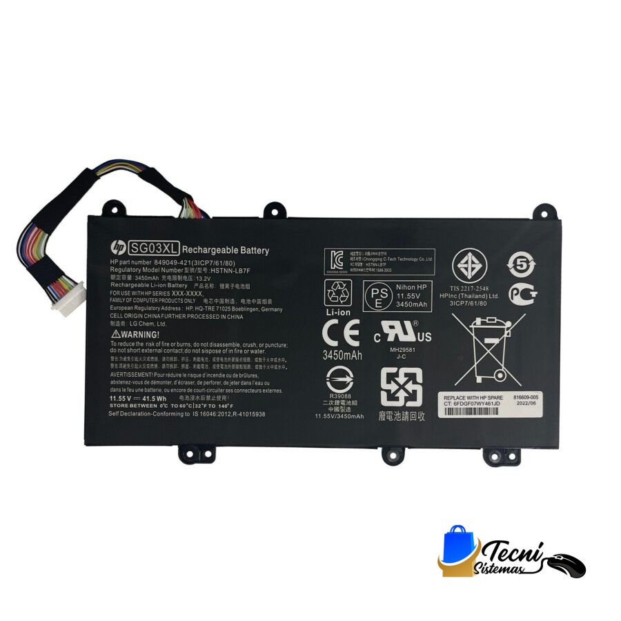 Batería Original HP SG03XL 11.55V 61.6Wh 3 Celdas