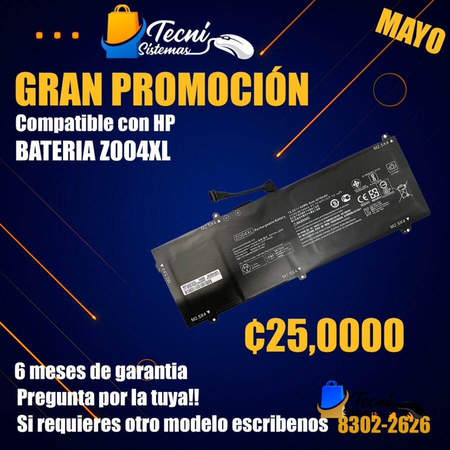 Z004XL – Batería 64 Wh 15.2 V Li-ion para HP