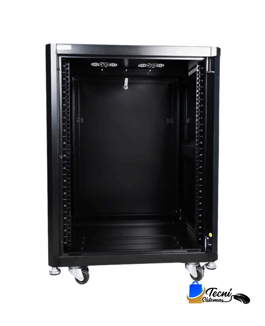 Gabinete de Piso 15U 600×600 mm con Rodines Sin Abanico – LANTEK LTK-TE6615