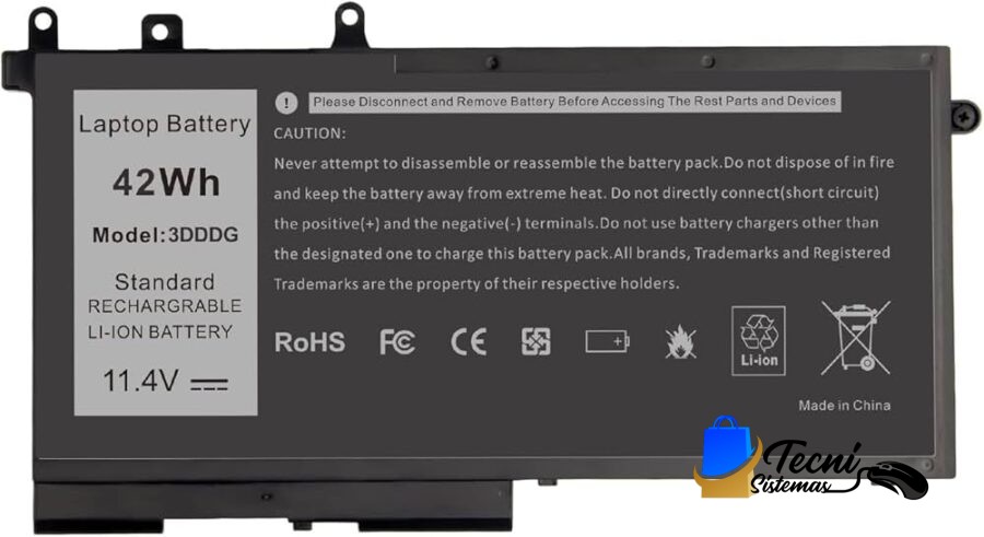 Batería Compatible Dell  3DDDG 11.4 V 42 Wh