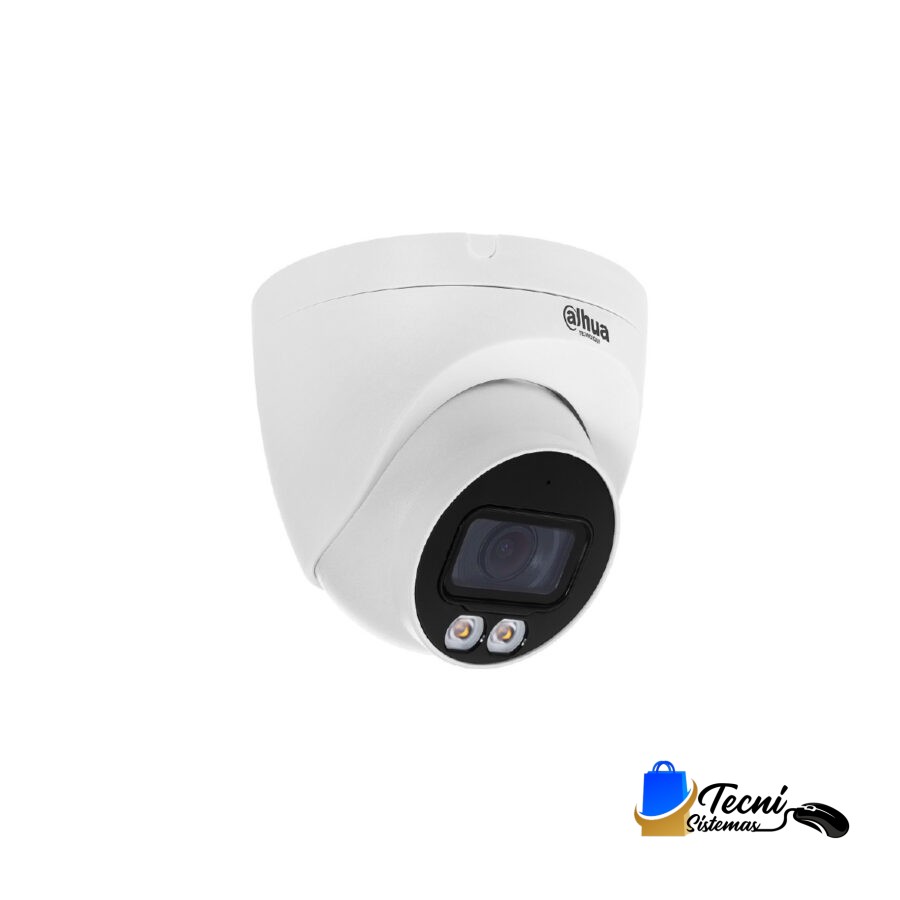 Cámara IP Domo Torreta Semimetálica FullColor 2MP 30FPS Lente 2.8mm WDR Mic LED 30m PoE IP67