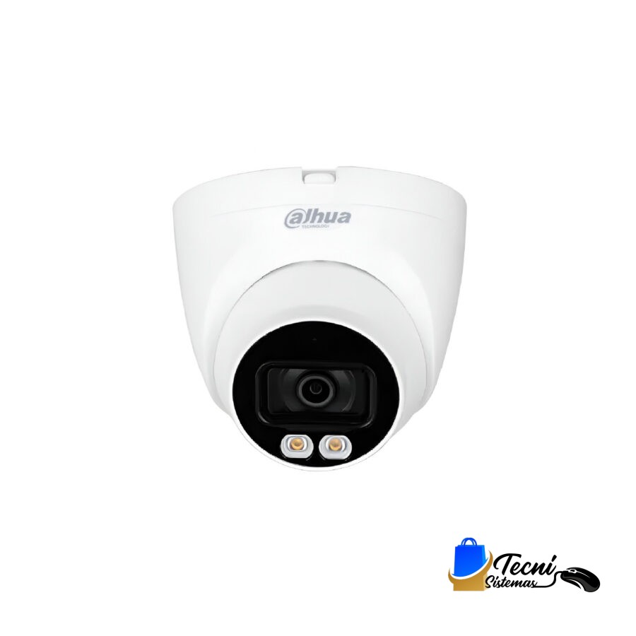 Cámara IP Domo Torreta Semimetálica FullColor 2MP 30FPS Lente 2.8mm WDR Mic LED 30m PoE IP67