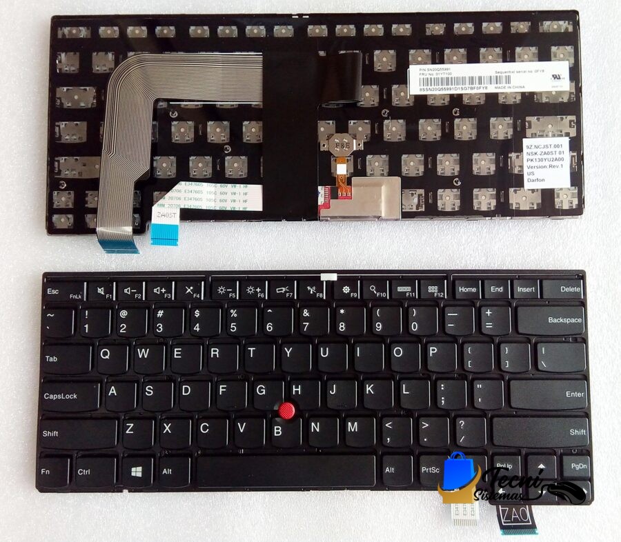 Teclado Retroiluminado con Puntero para Lenovo ThinkPad T460s / T470s – US, 01YR088 / 01YT142