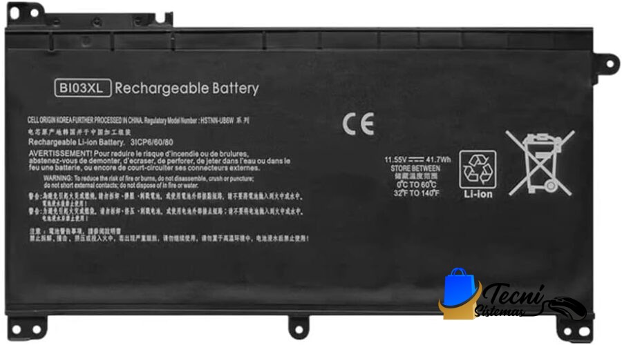 Batería HP BI03XL 11.4V 43.7Wh 3 Celdas