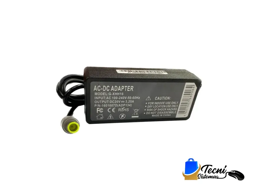 Cargador Lenovo Original 65W 20V 3.25A Punta Redonda Amarilla