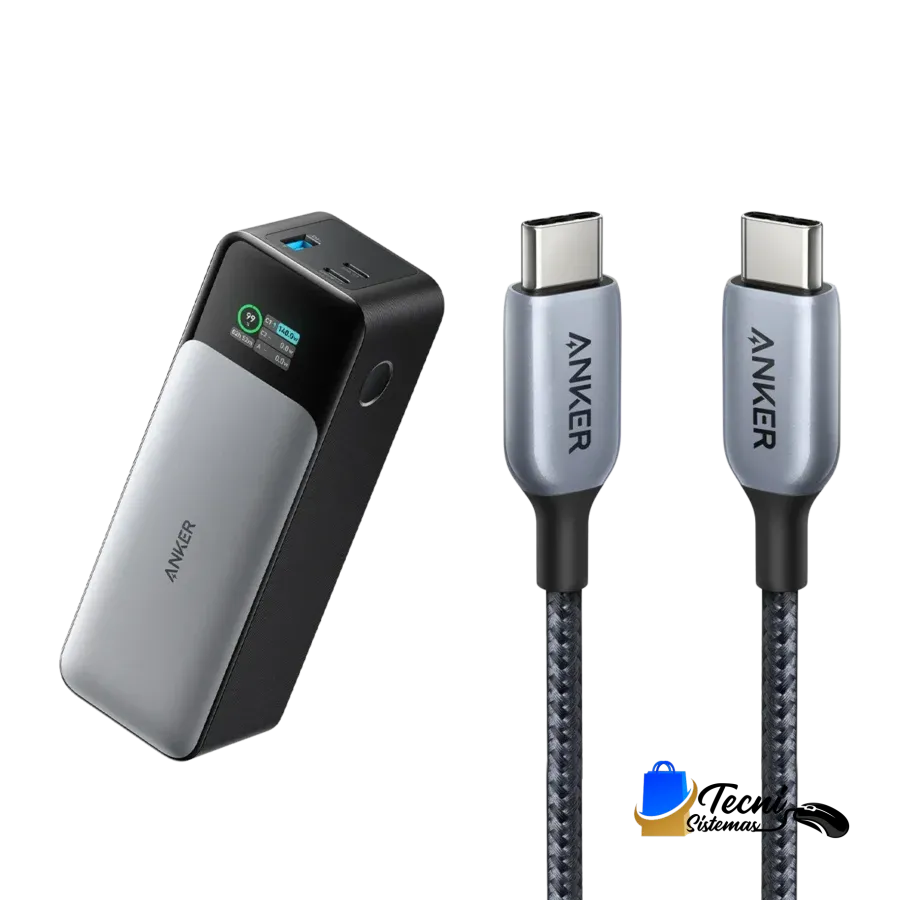 Cargador/ Batería para laptops Anker 140 W Alta Velocidad 4‑Puertos USB‑C/C PD 3.1 con pantalla (modelo A2697)