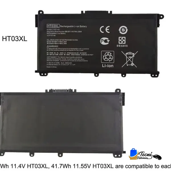 Batería Compatible HP HT03XL 11.4V 41Wh (3470mAh)