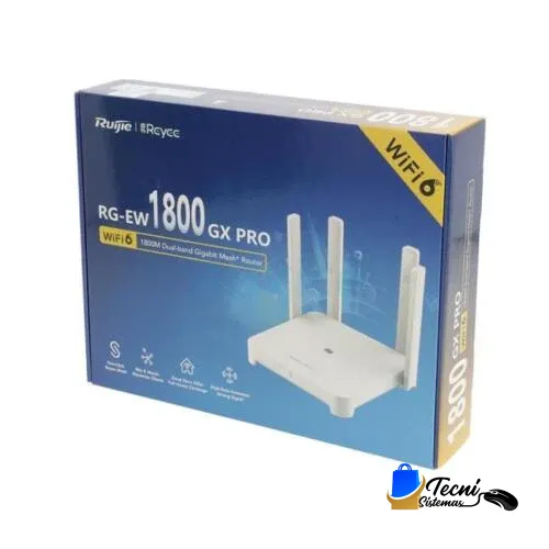 Router Mesh Wi-Fi 6 Gigabit Ruijie RG-EW1800GX PRO doble banda 1800 Mbps