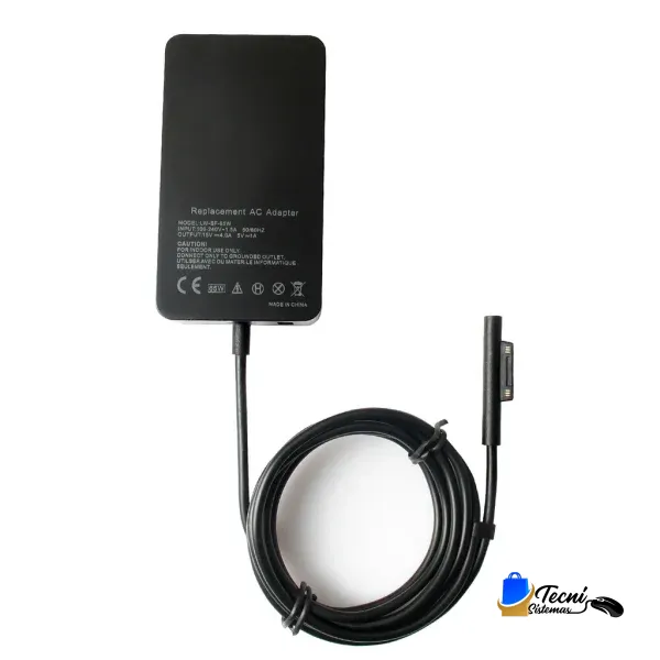 Cargador Microsoft Surface 65W con puerto USB, 15V 4A