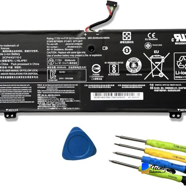 Batería Compatible Lenovo Yoga 720-13IKB L16L4PB1 L16C4PB1 L16M4PB1 7.6V 48Wh