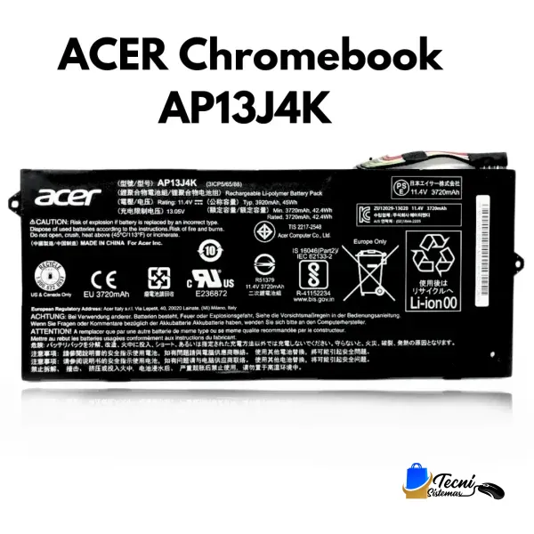 Batería Original Acer AP13J4K 11.1V 45Wh para Aspire y TravelMate