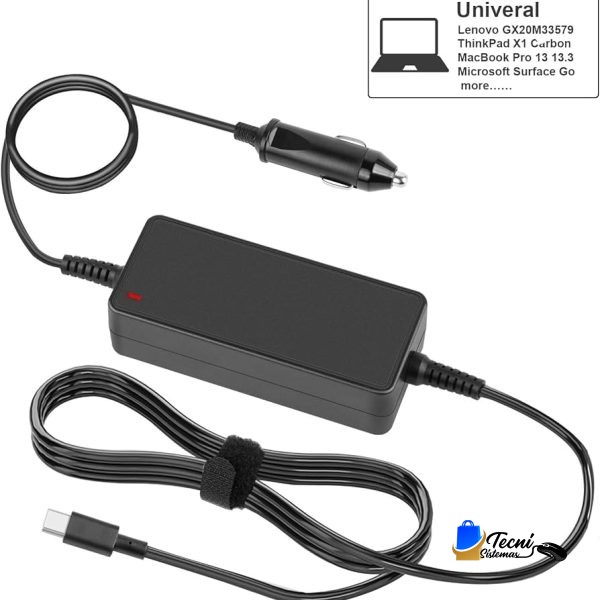 Cargador de auto USB-C 90 W rápido para Chromebook, MacBook y laptops USB-C