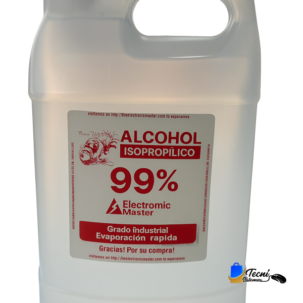 Galón de Alcohol Isopropílico 99% Pureza Alta 3.8 Litros para Limpieza Electrónica y Desinfección