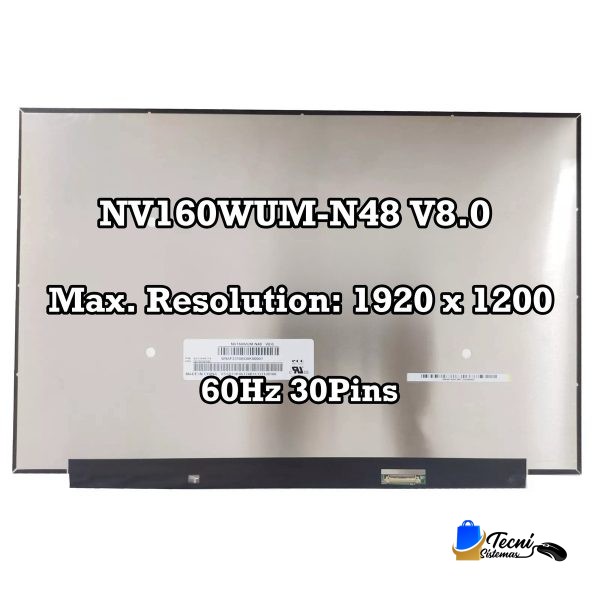 Pantalla BOE NV160WUM-N48 V8.0 16.0” FHD IPS 30 Pines – Repuesto Original para Laptop