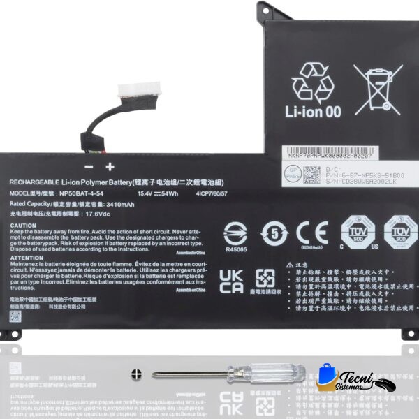 Batería Compatible NP50BAT-4-54 15.4V 54Wh (3410mAh) Gigabyte G5 / G7