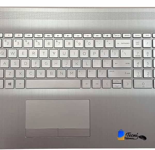 Palmrest con teclado retroiluminado y touchpad PTP para HP 17-BY / 17-CA / 17T-BY / 17Z-CA L92783-001 Silver