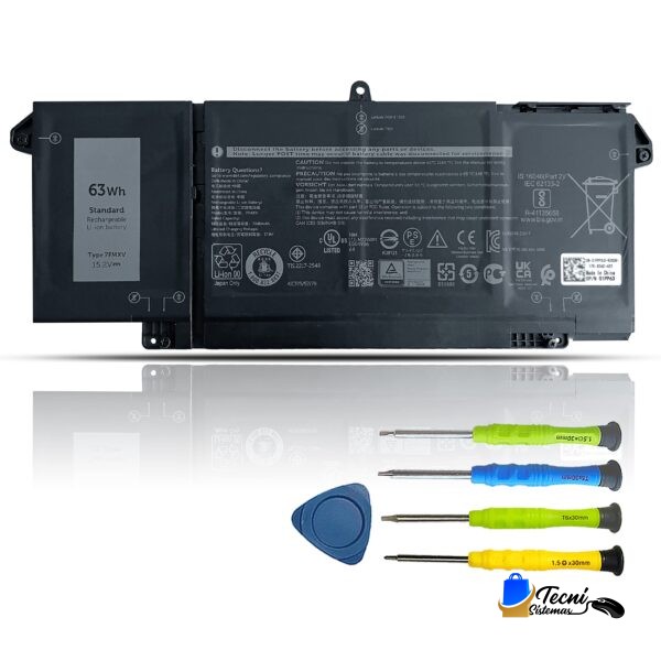 Batería Compatible 7FMXV para Dell Latitude 5320 7320 7420 7520 15.2V 63Wh