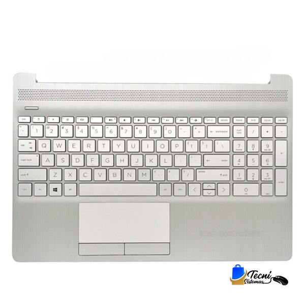 Palmrest con teclado US y touchpad para HP 15-DW / 15S-DU / 15S-DY / 15-DW0081WM L52023-001 Silver