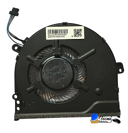 Laptop cooling fan assembly with black housing and wiring connector.