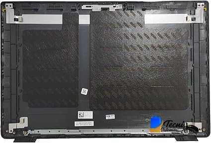 Interior view of a laptop base showing black foam padding panels, metal mounting brackets, and wiring guides