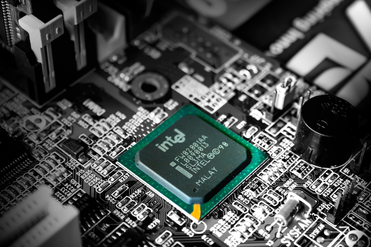 Procesador de computadora visto en detalle macro electronica