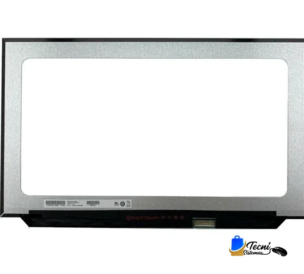 Front view of a silver LCD touchscreen frame bezel with a black bottom edge and 'Don't Touch' warning text (isolated).