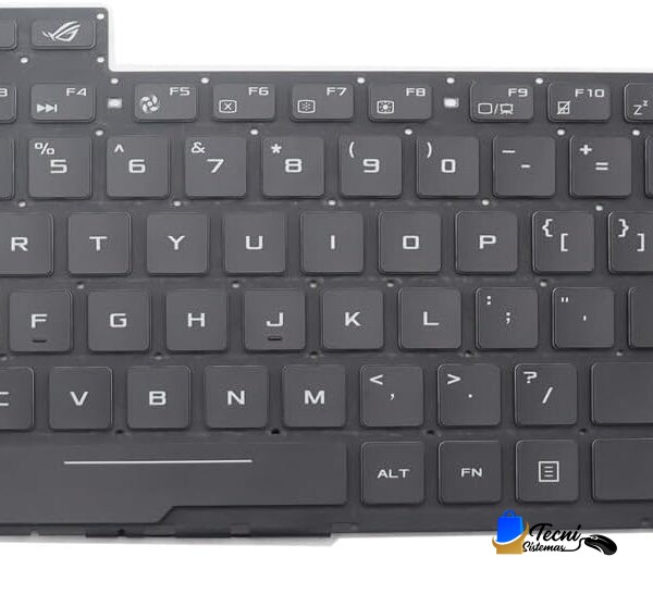 Full keyboard with four keys (W, A, S, D) highlighted in white to emphasize gaming controls on a dark gray keyboard.